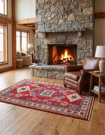 3' 4 x 5' 2 Hand Knotted Kazak Rug