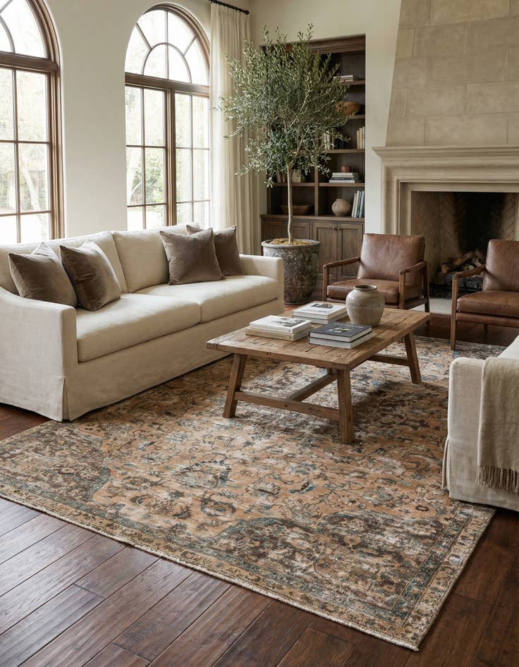 Detail image of 6' x 9' 2  Hand Knotted Ultra Vintage Persian Wool Rug