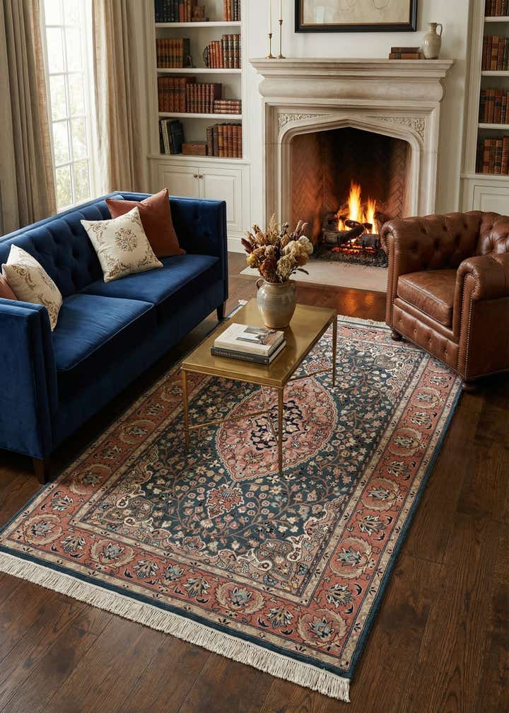 5' 3 x 8' 4 Hand Knotted Lahour Wool Rug