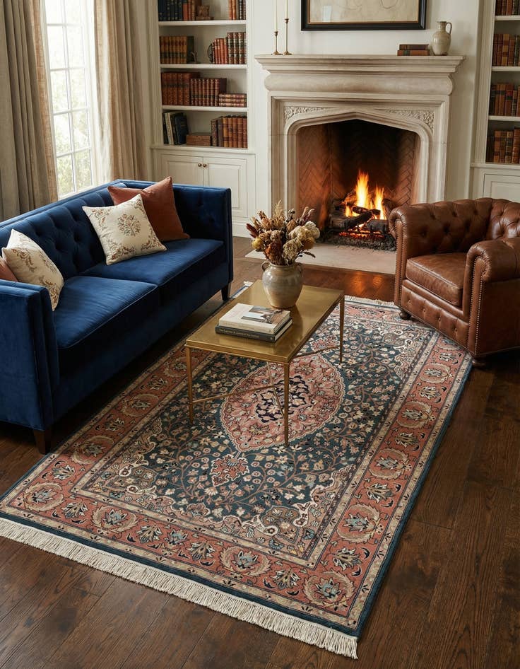 Detail image of 5' 3 x 8' 4 Hand Knotted Lahour Wool Rug