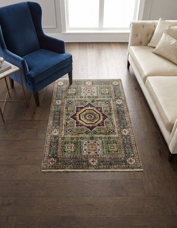 3' 4 x 4' 9 Hand Knotted Mamluk Ziegler Rug