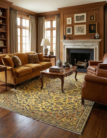 5' 5 x 9' Kashan Wool Rug