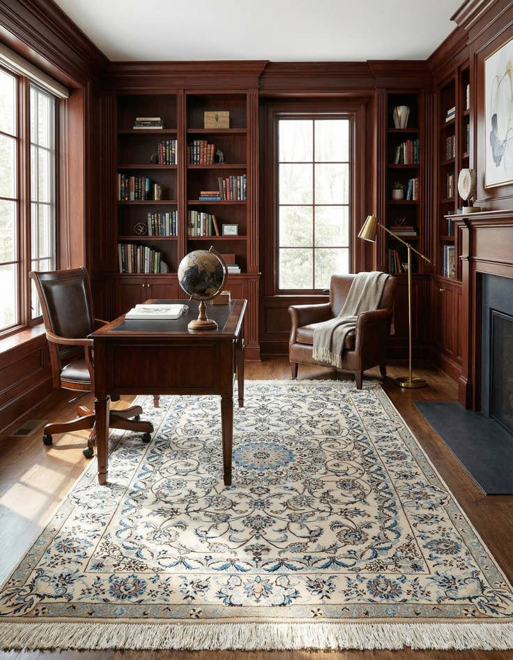 Detail image of 3' 5 x 5' 6  Hand Knotted Nain Rug