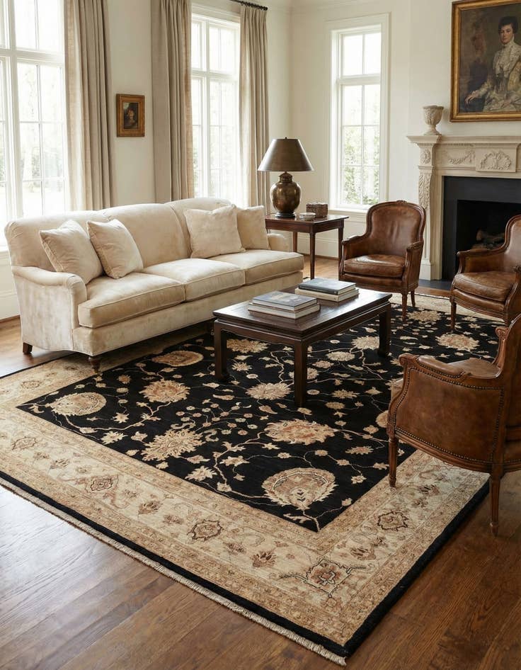 Detail image of  9' x 11' 10  Hand Knotted Peshawar Ziegler Rug