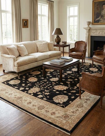 9' x 11' 10 Hand Knotted Peshawar Ziegler Rug
