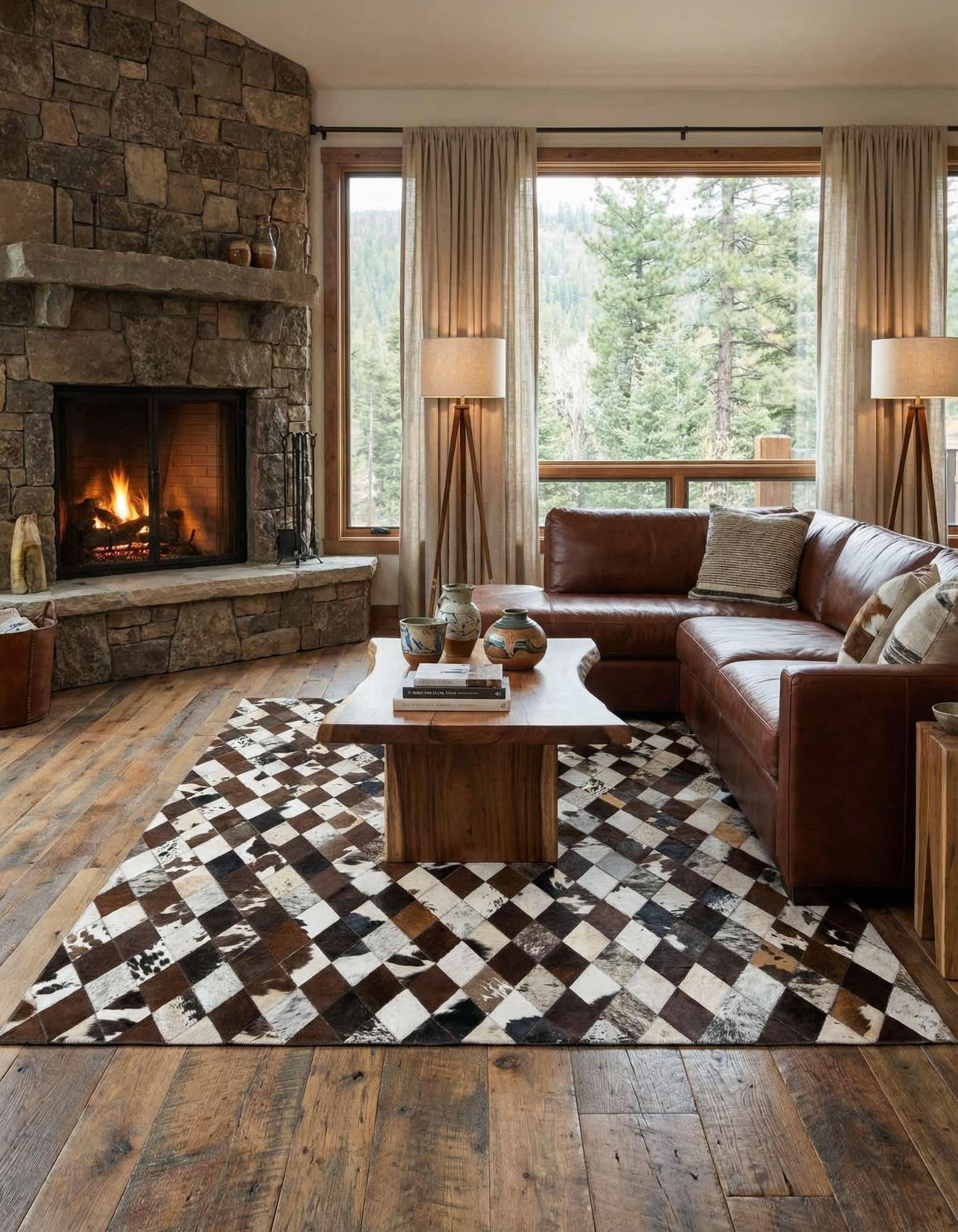 5' 1 x 8' 1 Cowhide Stocks Rug