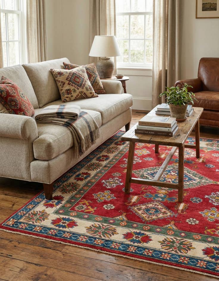 Detail image of 5' x 6' 5  Hand Knotted Kazak Rug