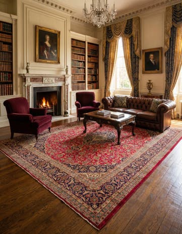 9' 9 x 12' 10 Hand Knotted Mashad Persian Wool Rug