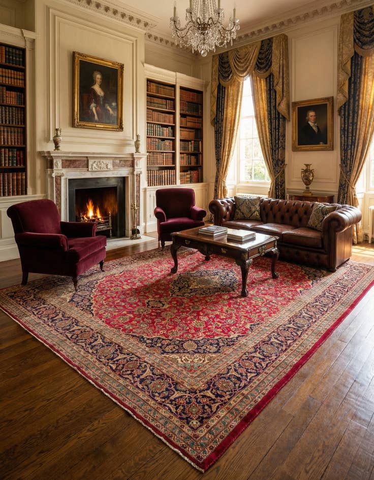 Detail image of 9' 9 x 12' 10  Hand Knotted Mashad Persian Wool Rug