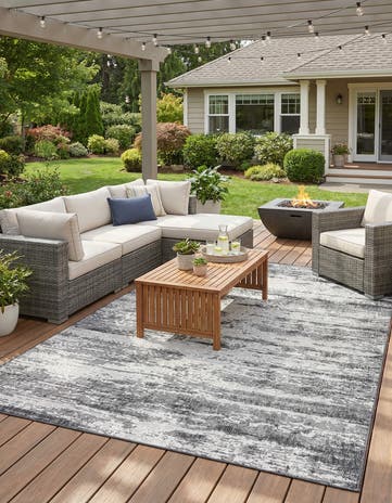 7' 10 x 11' Easy-Clean Modern Indoor / Outdoor Rug