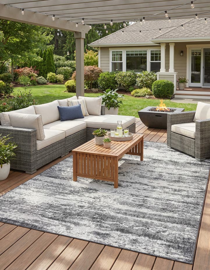 7' 10 x 11' Easy-Clean Modern Indoor / Outdoor...