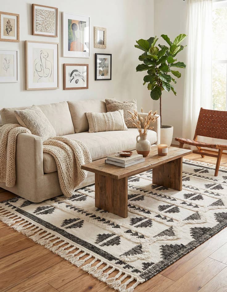 Detail image of 6' 1 x 9'  Hand Woven Arizona Wool Rug