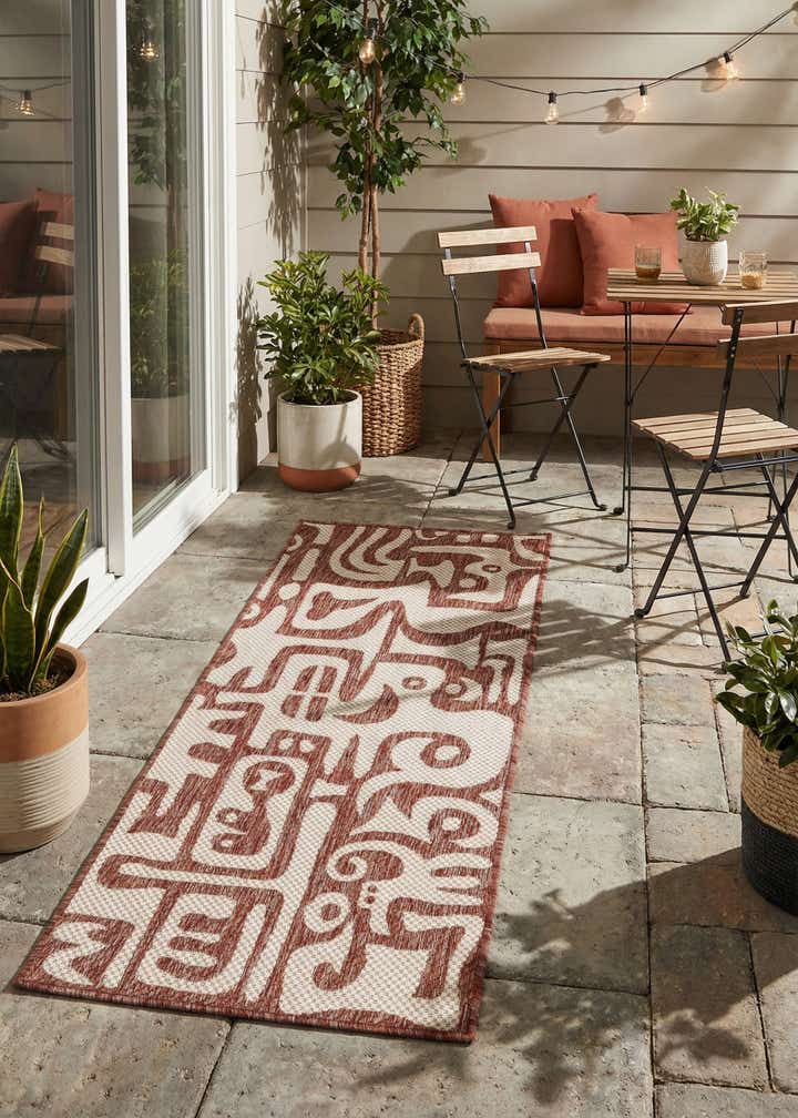 2' x 5' 3 Easy-Clean Modern Indoor / Outdoor Runner Rug