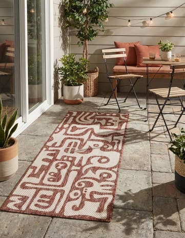 2' x 5' 3 Easy-Clean Modern Indoor / Outdoor Runner Rug