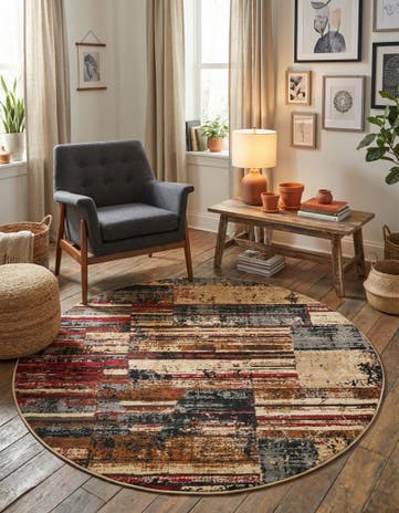 5' 3 x 5' 3 Saturn Round Rug