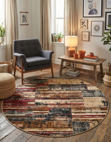 5' 3 x 5' 3 Saturn Round Rug