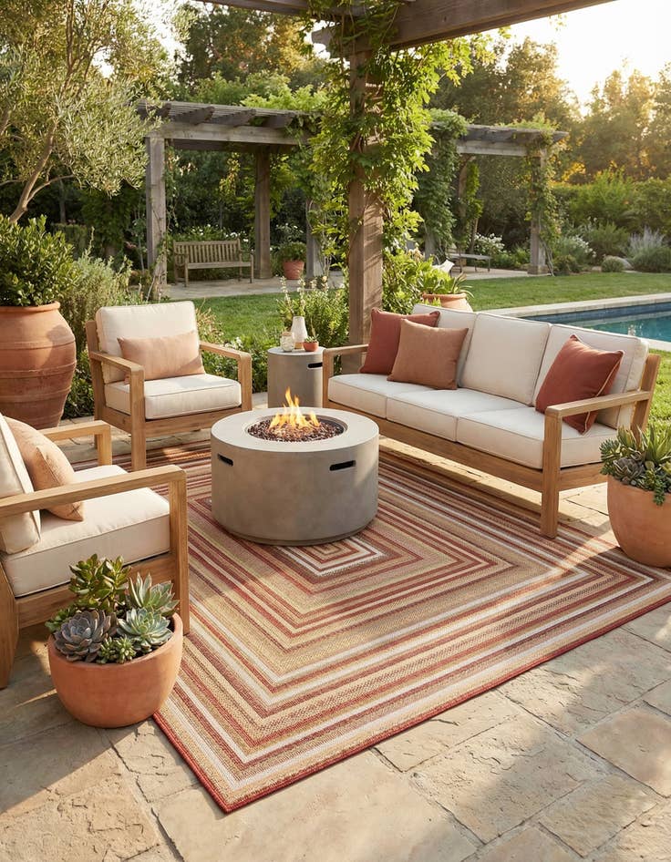 Detail image of 7' 10 x 10'  Washable Baja Indoor / Outdoor Rug