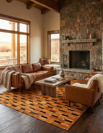 8' 2 x 10' Cowhide - Patchwork Rug