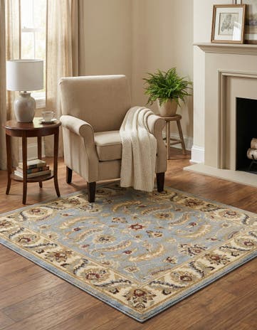 Light Blue Aditi Square Rug