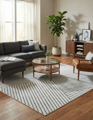 Ivory Oslo Square Rug