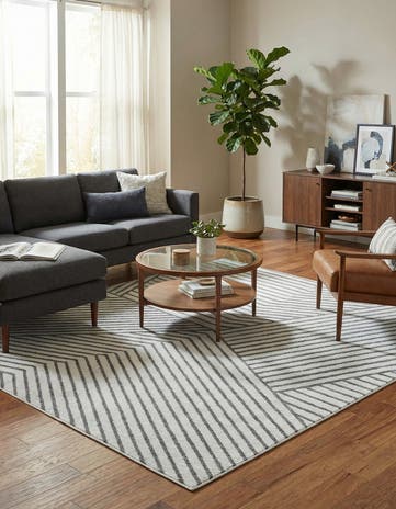 Ivory Oslo Square Rug