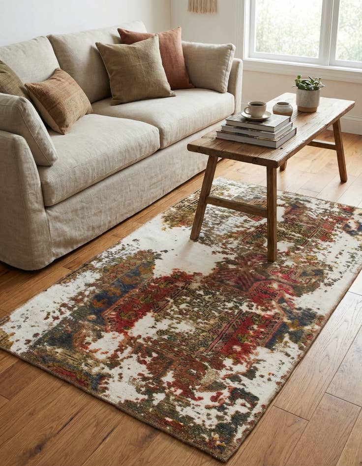 Detail image of 2' 8 x 4' 10  Hand Knotted Ultra Vintage Persian Wool Rug