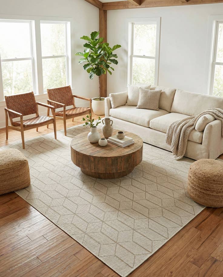 Detail image of 9' x 12' Easy-Clean Trellis Indoor / Outdoor Rug