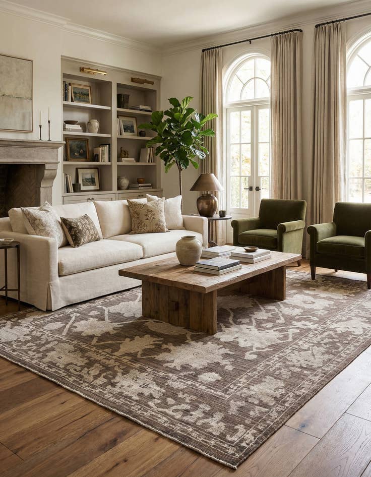 Detail image of 10' 2 x 14'  Hand Knotted Oushak Wool Rug