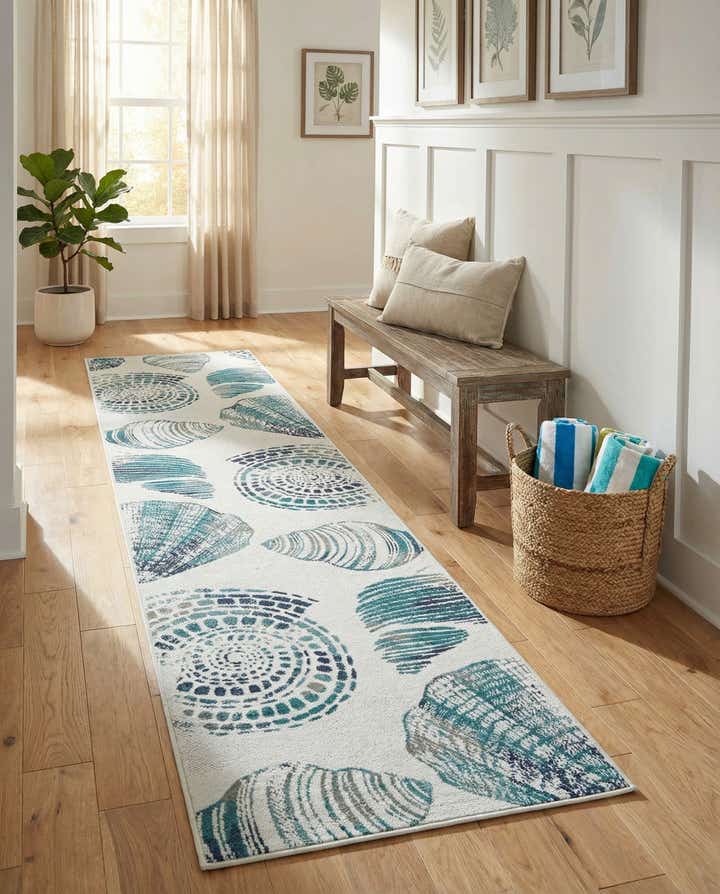 2' 7 x 12' Easy-Clean Coastal Indoor / Outdoor Runner Rug