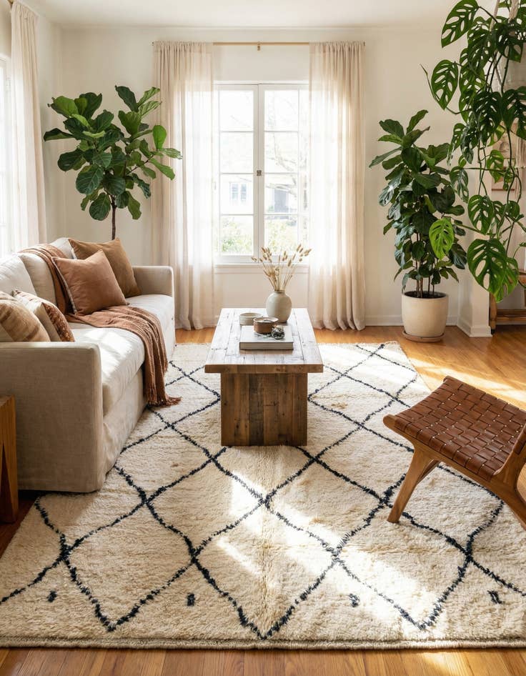 Detail image of 5' 5 x 8' 1  Hand Knotted Moroccan Wool Rug