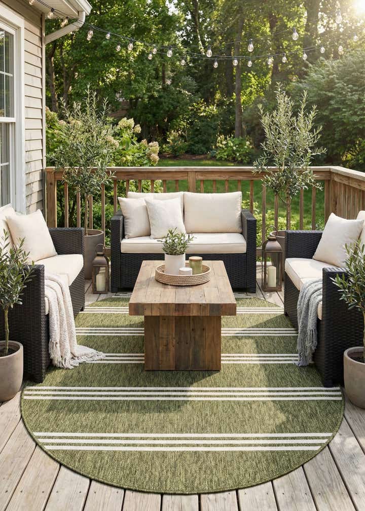 5' 3 x 8' Easy-Clean Jill Zarin Anguilla Indoor / Outdoor Oval Rug