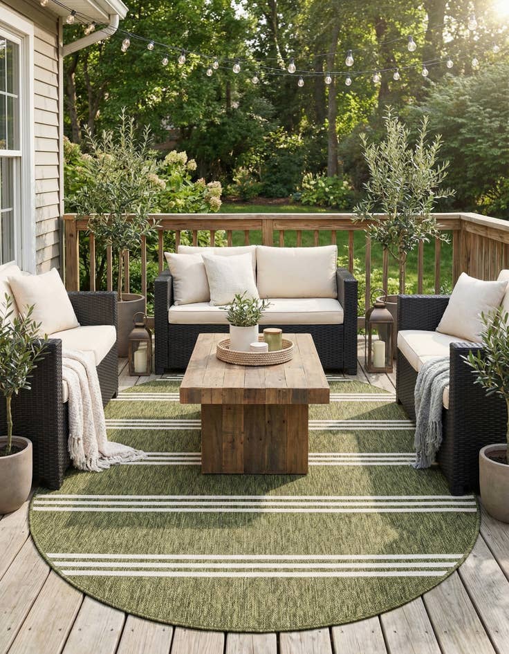 Detail image of 5' 3 x 8' Easy-Clean Jill Zarin Anguilla Indoor / Outdoor Oval Rug