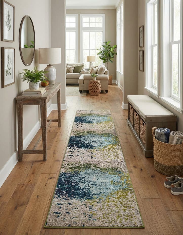 2' 7 x 12' Washable Hyacinth Runner Rug