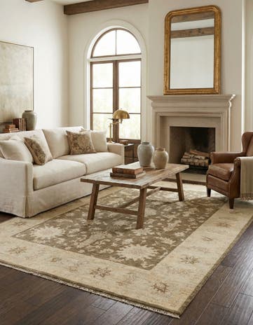 5' 6 x 8' Hand Knotted Peshawar Ziegler Oriental Rug