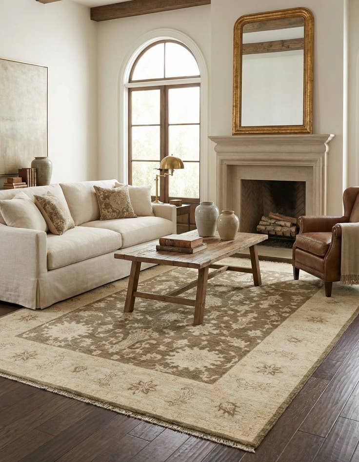 Detail image of 5' 6 x 8'  Hand Knotted Peshawar Ziegler Oriental Rug