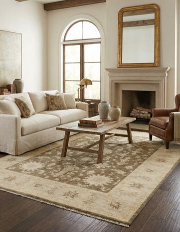 5' 6 x 8' Hand Knotted Peshawar Ziegler Oriental Rug