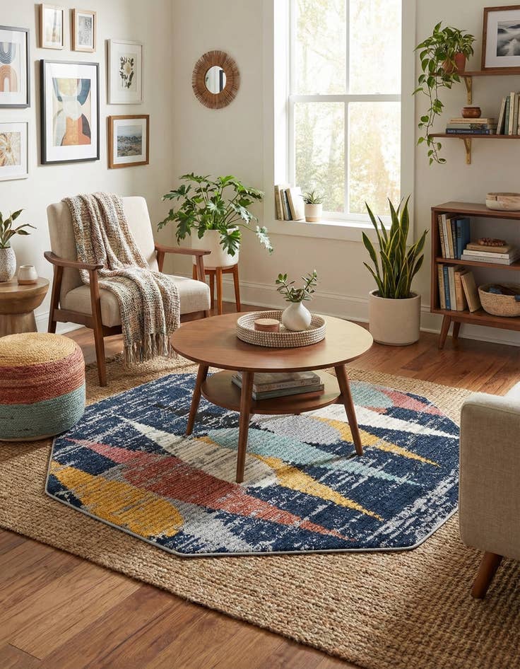 Detail image of 5' 3 x 5' 3 Tagine Octagon Rug