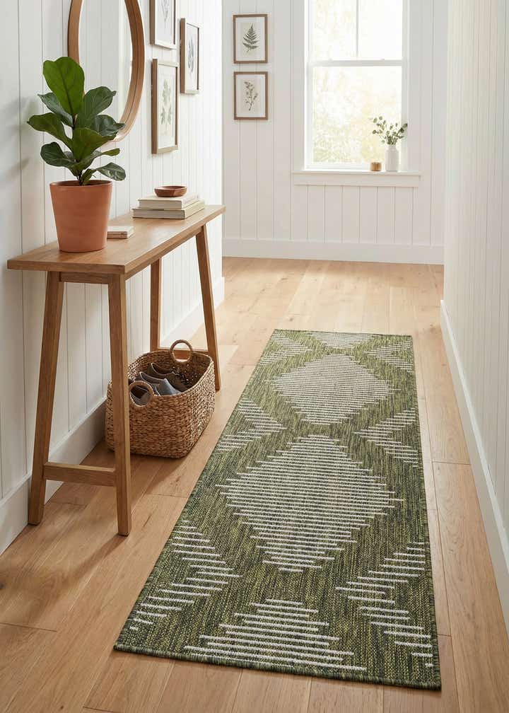 2' x 5' 3 Easy-Clean Modern Indoor / Outdoor Runner Rug