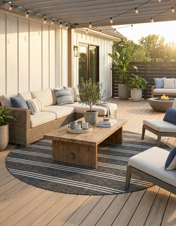 Detail image of  10' 8 x 10' 8  Washable Jill Zarin Anguilla Indoor / Outdoor Round Rug