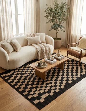 4' 3 x 5' 8 Hand Woven Kilim Modern Wool Rug
