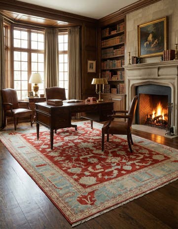 8' 11 x 11' 8 Hand Knotted Peshawar Ziegler Rug