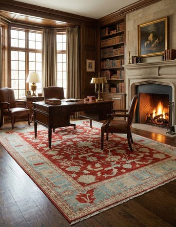 8' 11 x 11' 8 Hand Knotted Peshawar Ziegler Rug