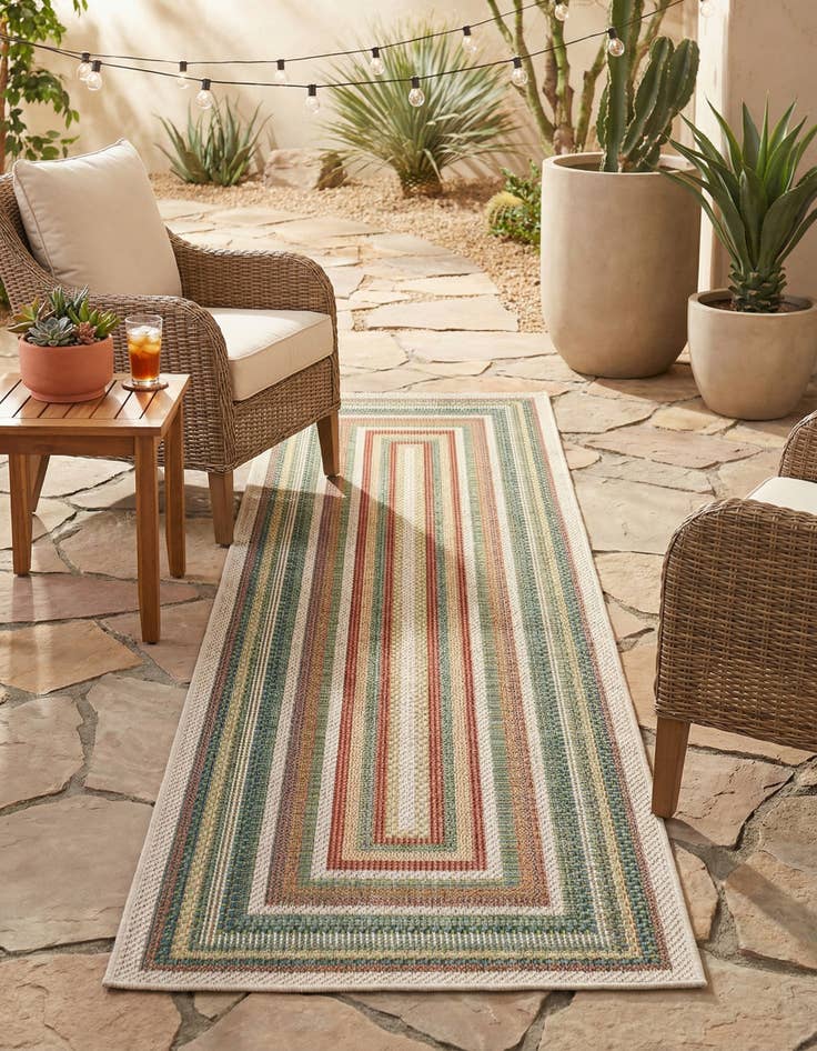 Detail image of 2' x 7' 10  Washable Baja Indoor / Outdoor Runner Rug
