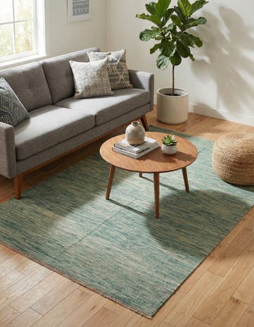 4' 9 x 6' 6 Hand Woven Kilim Modern Wool Rug