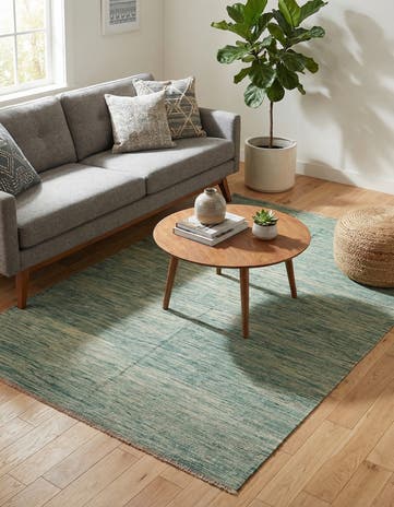 4' 9 x 6' 6 Hand Woven Kilim Modern Wool Rug