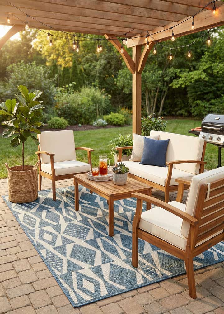 6' 1 x 9' Easy-Clean Baja Indoor / Outdoor Rug