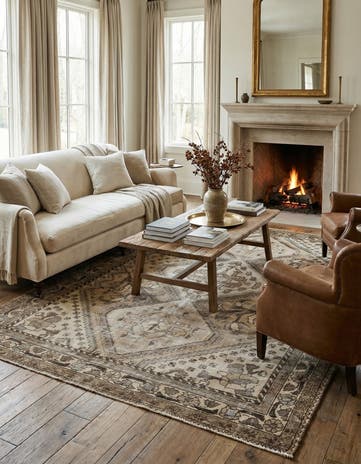4' 8 x 7' Hand Knotted Ultra Vintage Persian Wool Rug
