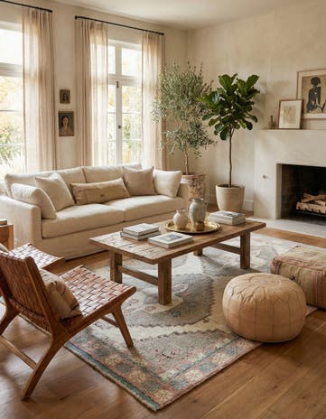 6' x 9' 8 Hand Knotted Moroccan Wool Rug