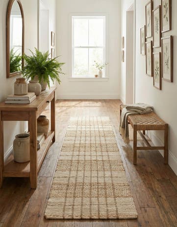 2' 7 x 12' Hand Braided Laurel Handwoven Jute Runner Rug