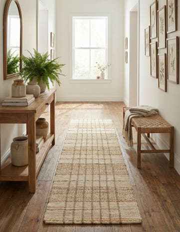 2' 7 x 12' Hand Braided Laurel Handwoven Jute Runner Rug